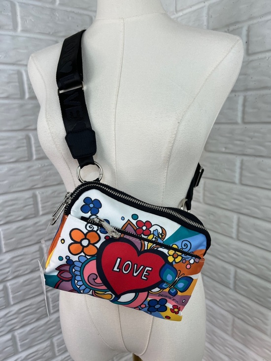 Brighton Handbags - BRIGHTON POWER OF LOVE CROSSBODY BELT BAG COLORFUL ARTISTS COLLAB GRAPHIC